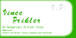 vince prikler business card